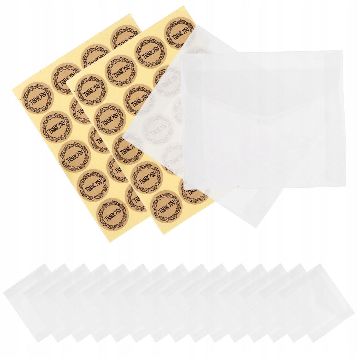 1Set Practical Clear Envelopes with Translucent Paper for Cards Length 10.6 cm