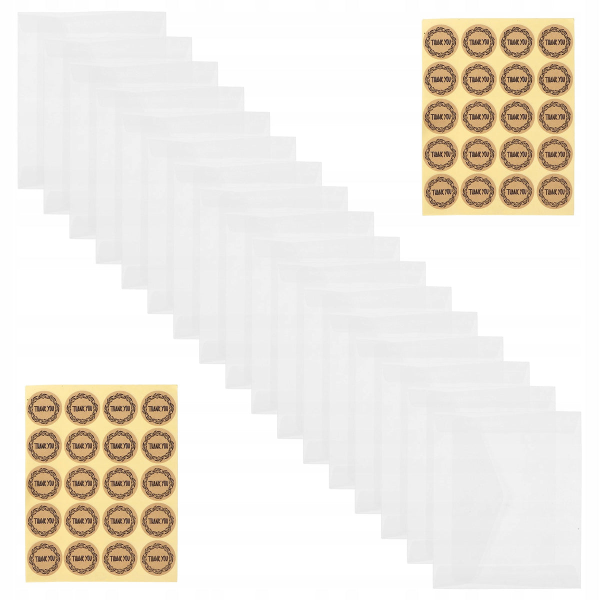 1Set Practical Clear Envelopes with Translucent Paper for Cards