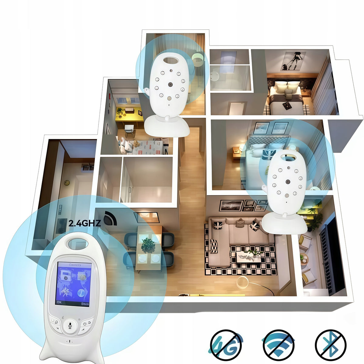 2.0" Baby Monitor Electronic Video Baby Monitor Camera with Digital Camera, Digital Packaging status original