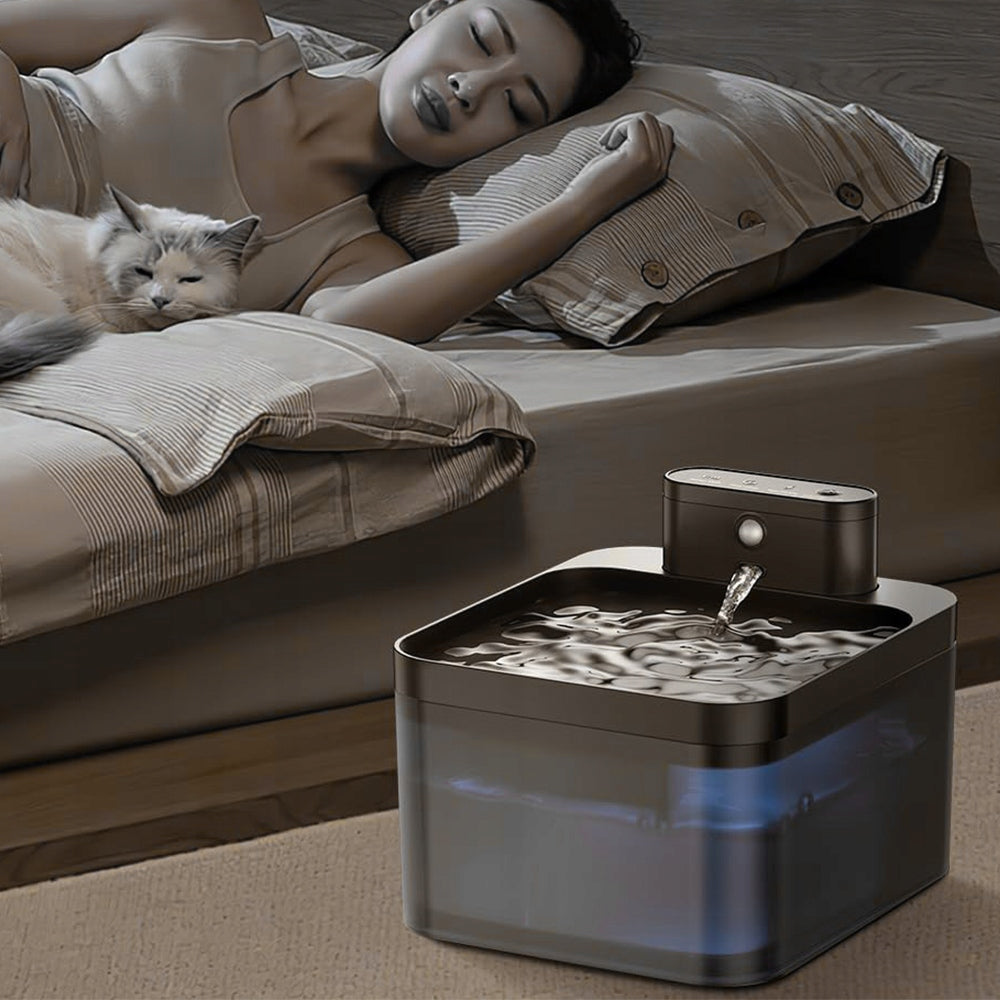 2.2L WIRELESS CAT FOUNTAIN WITH FILTRATION AND LED BLUE Packaging status original