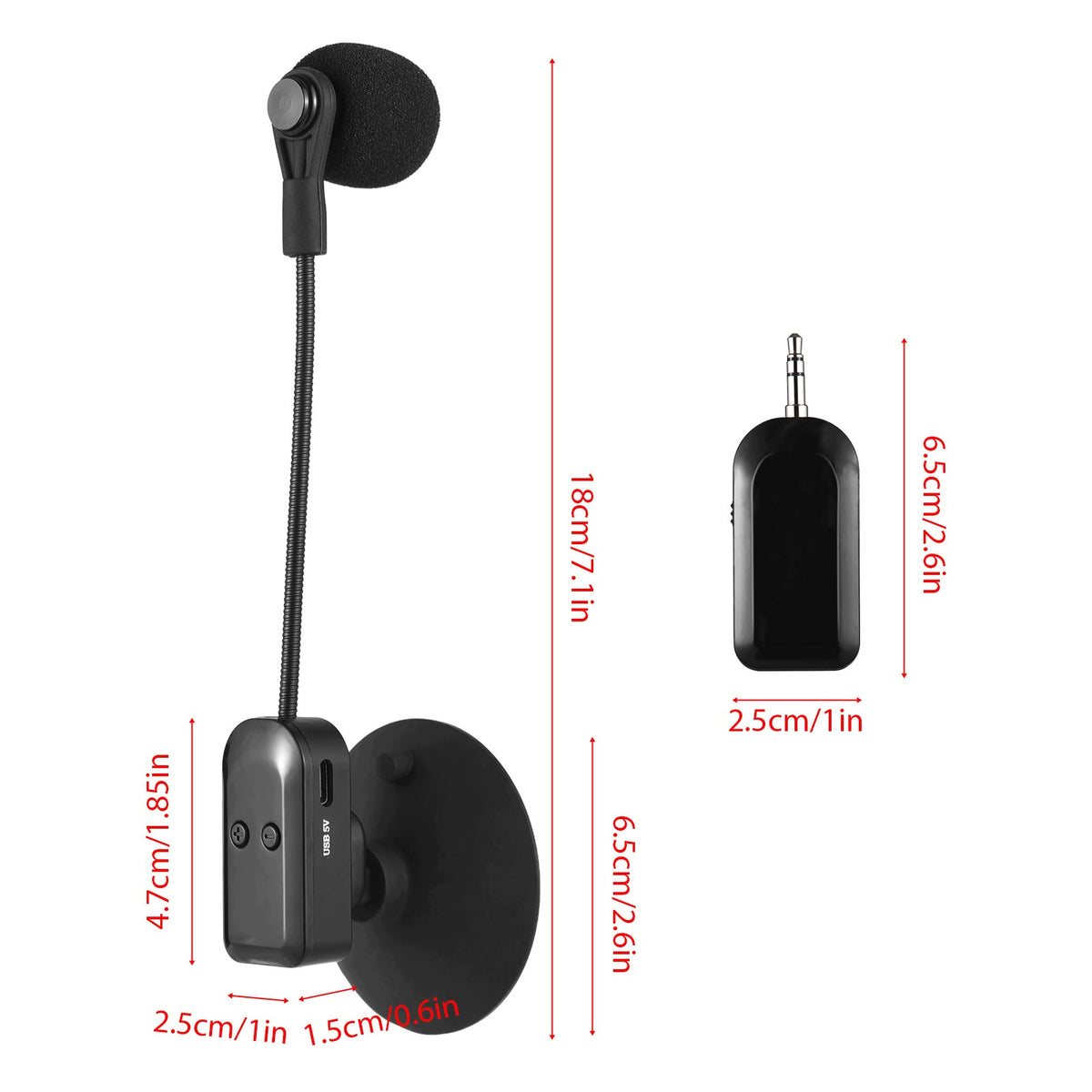 2,4G Wireless Instrument Microphone Receiver With Detachable GN