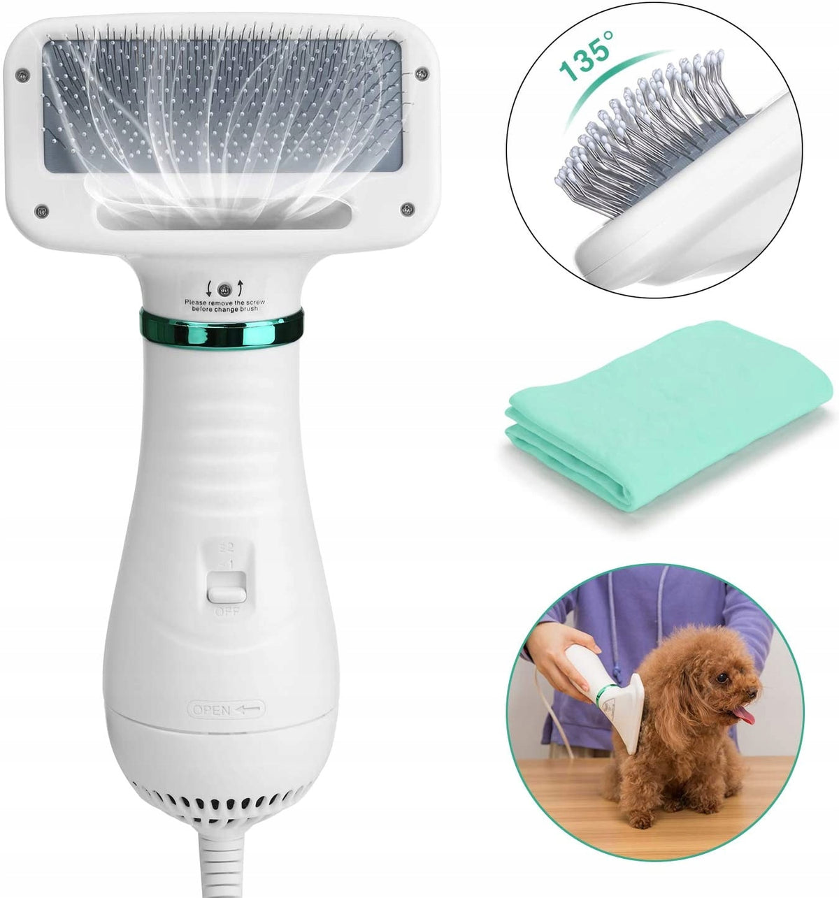 2-IN-1 DOG DRYER COMBING BRUSH