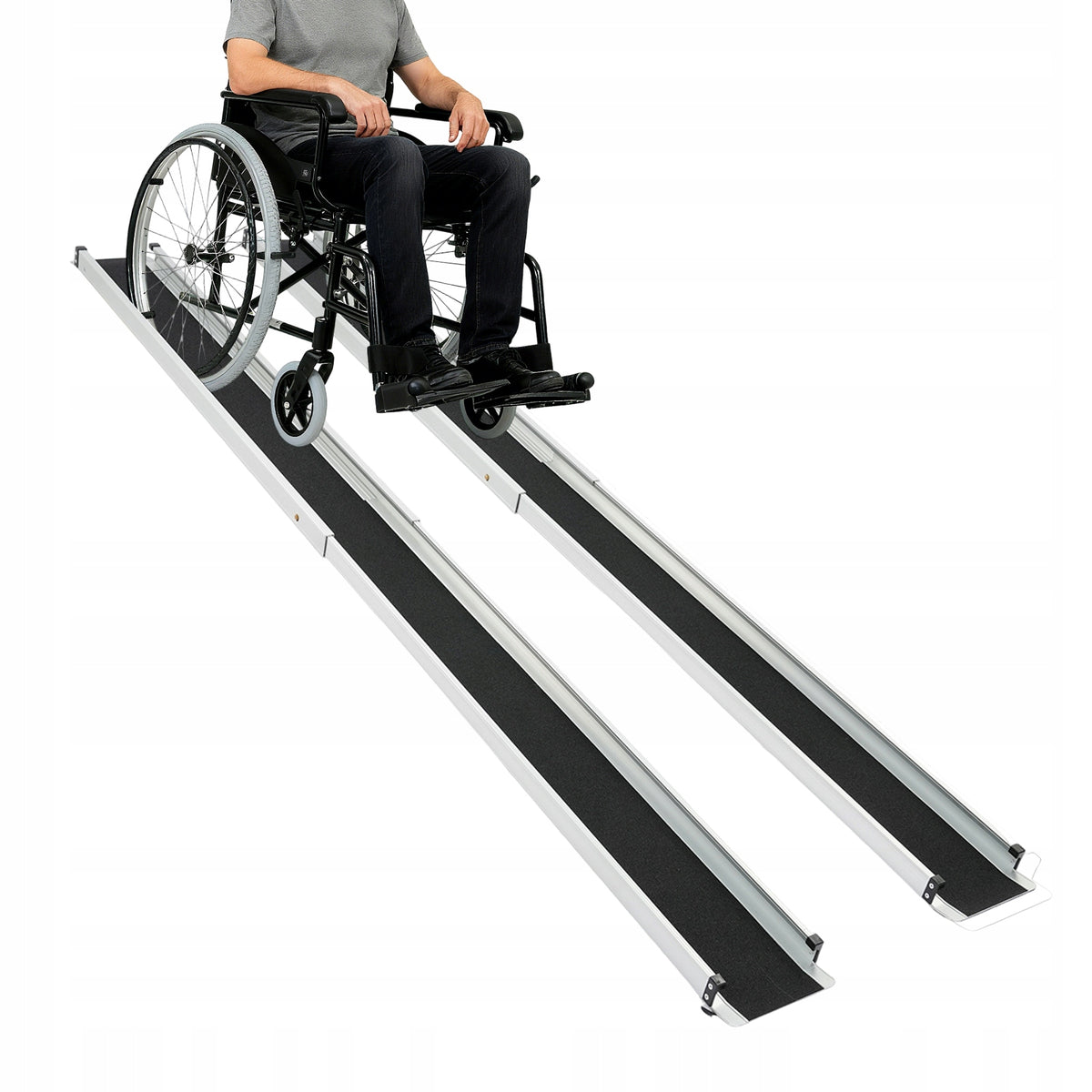 2 PIECES OF TELESCOPIC ALUMINIUM RAMPS 244*18,9 CM FOR WHEELCHAIRS