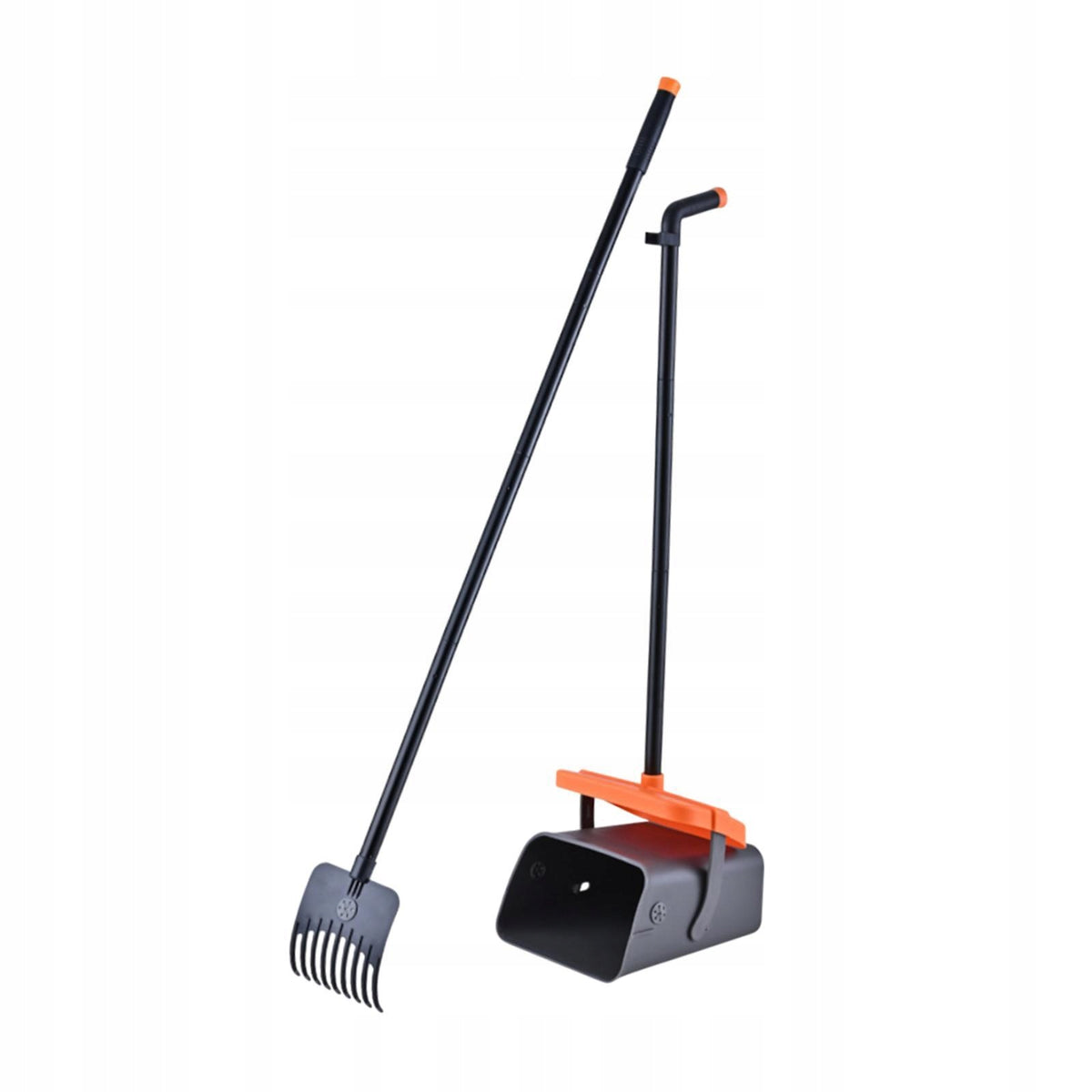 2 Pieces Dog Poo Scooper Tray and Rake Set Pet Waste Removal Scoop for Packaging status original