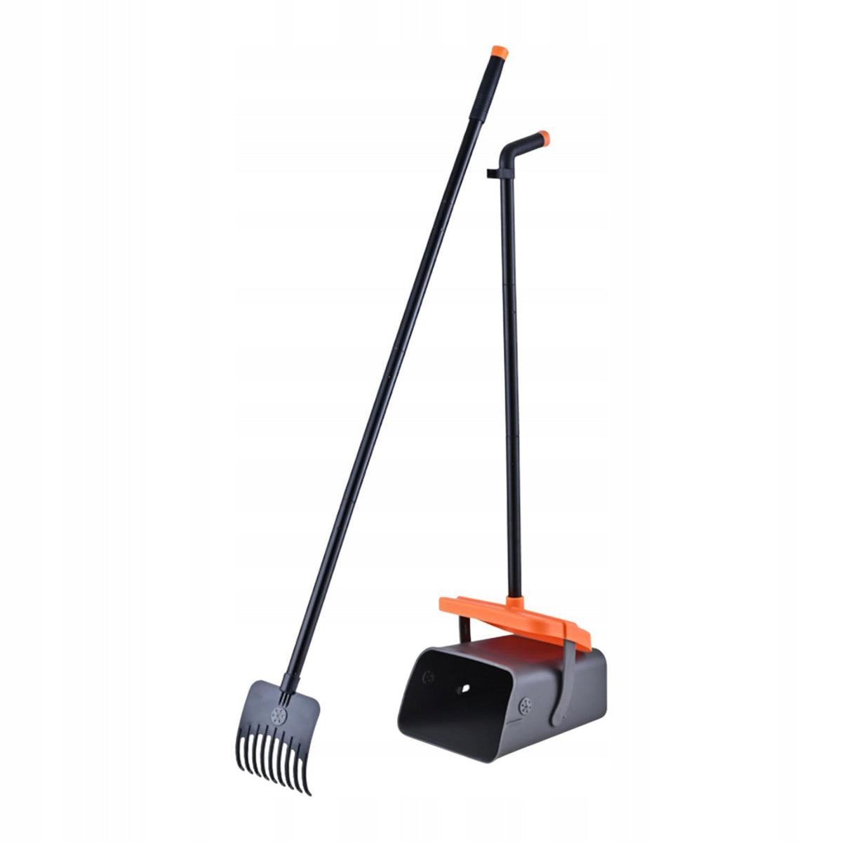2 Pieces Dog Poo Scooper Tray and Rake Set Pet Waste Removal Scoop for