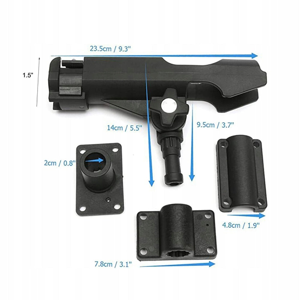2× ROD HOLDER SUPPORTS FISHING HANDLES ADJUSTABLE 360° KAYAK BOAT Manufacturer code 56cfs