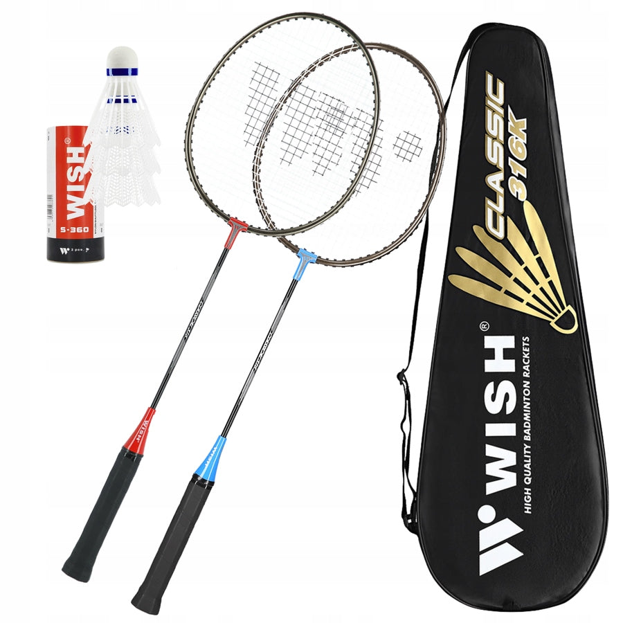2 Rockets + 3 Nylon Darts Badminton Set In Cover WISH Packaging status original