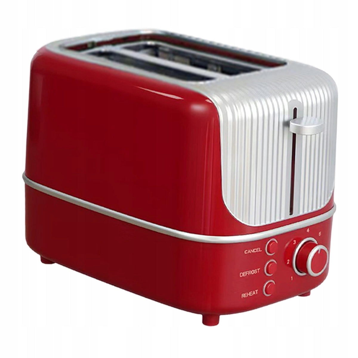 2 Slice Toaster, Compact Home Use Small Kitchen Appliance for Breakfast Red