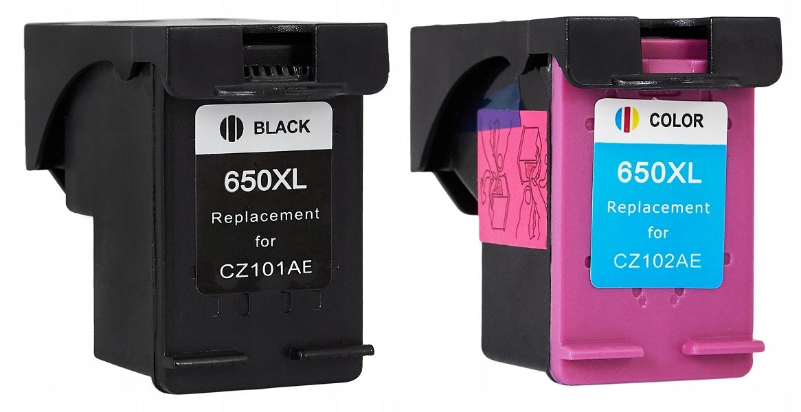 2 X Ink for HP 650XL Black + Colour Set