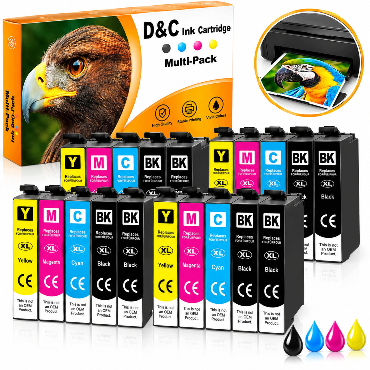20 pcs 604XL ink cartridges for Epson XP-2200, XP-2205, XP-3200, XP-3205, XP-4205