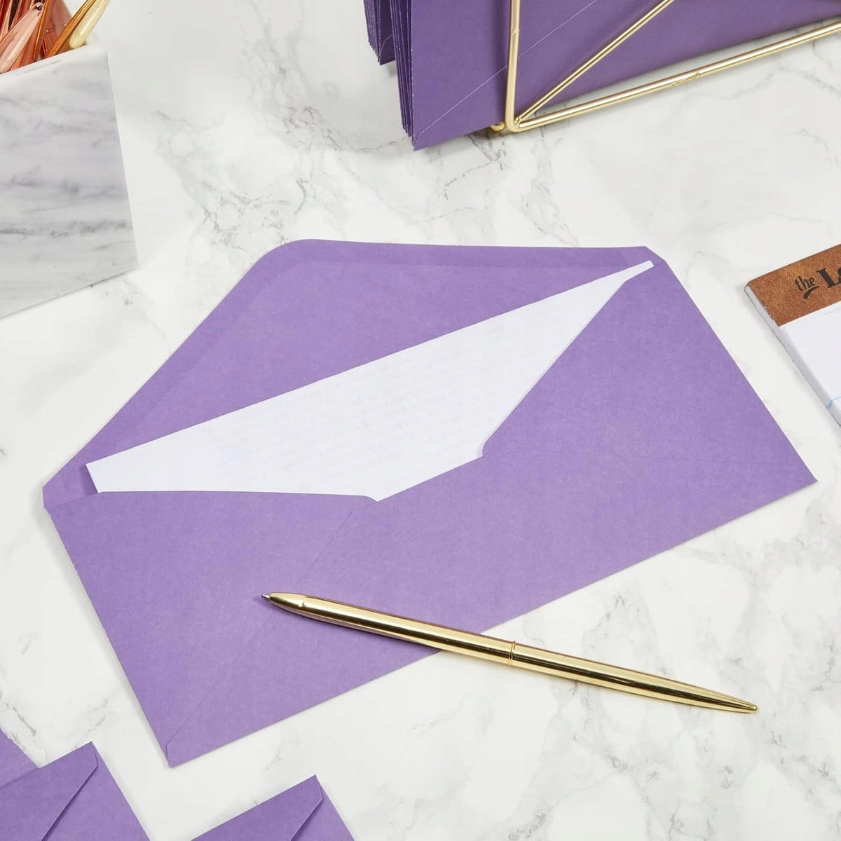 200 ENVELOPES PURPLE BUSINESS RUBBERIZED 10X22CM INVITATIONS