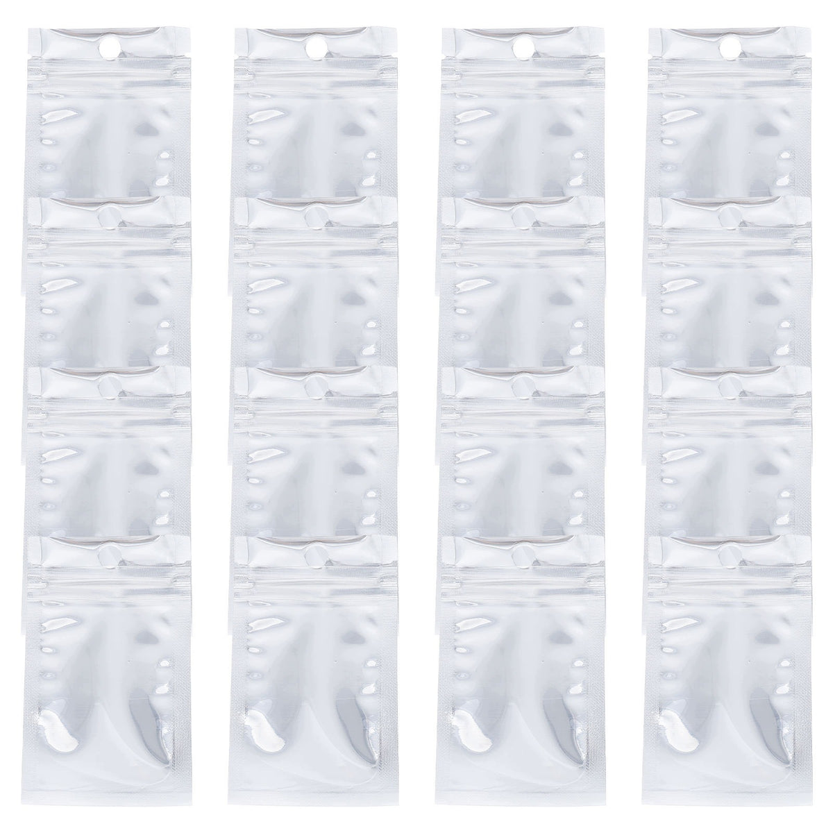 200Pcs Waterproof Transparent Pill Storage Pouches Silver