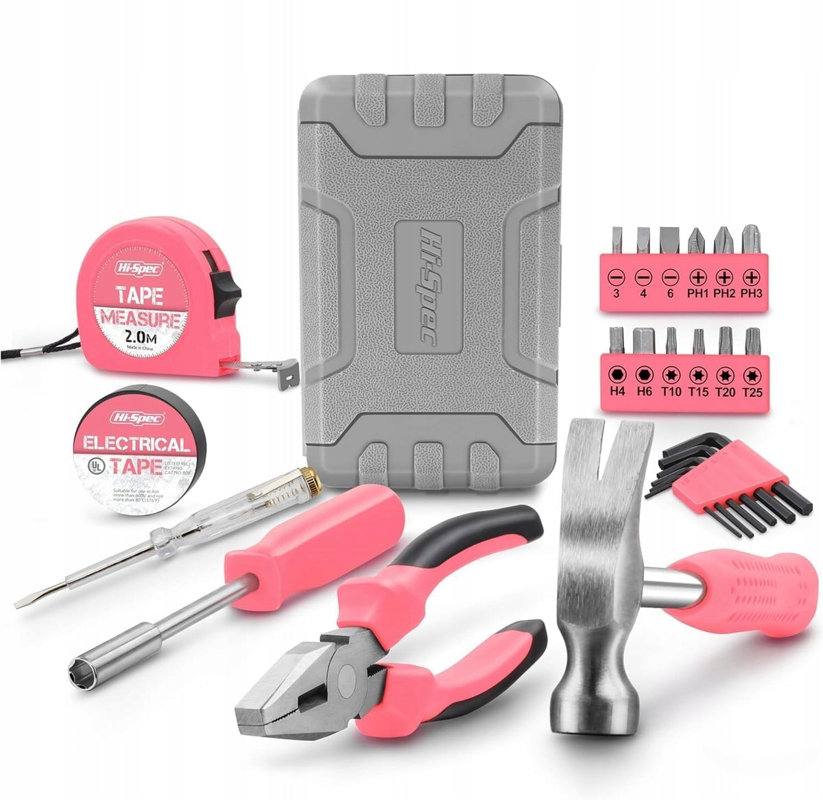 24x SMALL HOME TOOL SET HAND TOOLS FOR WOMEN PINK Packaging status original