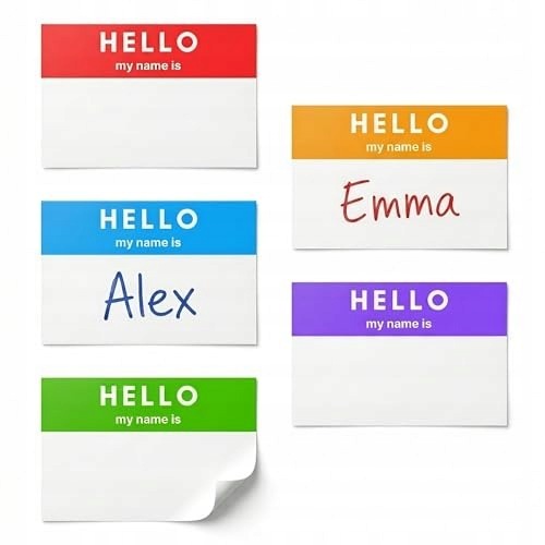 250 PIECES - STICKERS HELLO MY NAME IS WELCOME MY NAME IS STICKERS FROM HOME Packaging status original