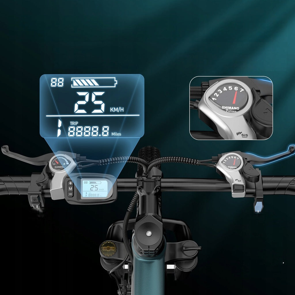 26" Aairsk GT900 Electric Bike 250W 36V 13Ah 70km Range 21-Speed SHIMANO Foldability partially assembled, calibrated