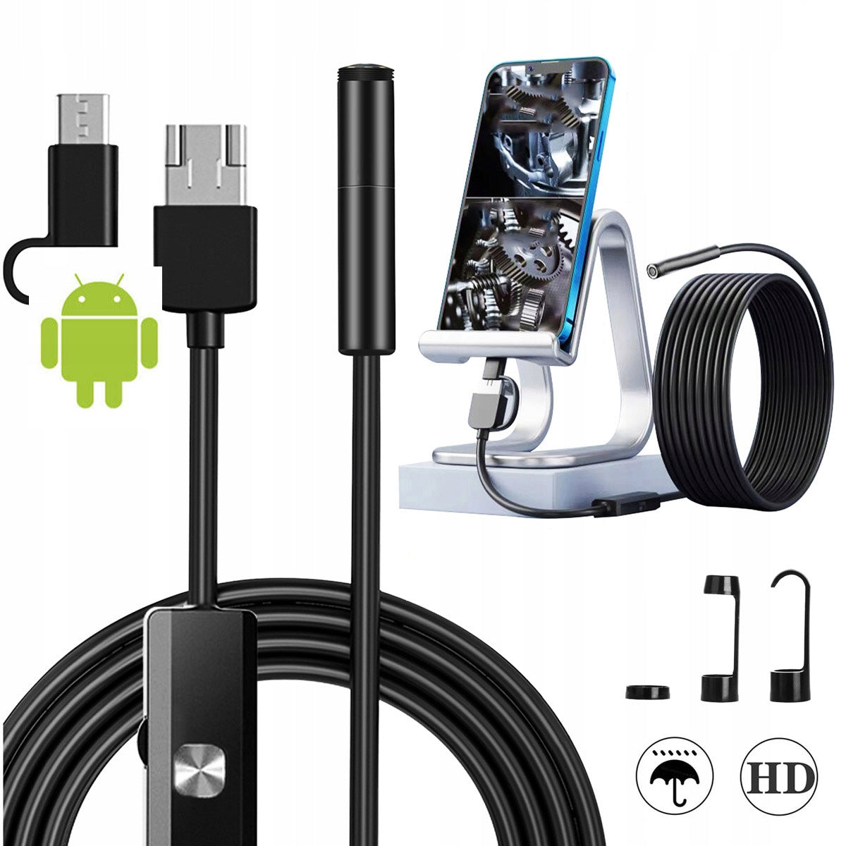 2M LED USB 3IN1 ENDOSCOPE INSPECTION CAMERA FOR ANDROID PHONE PC HD IP67 Brand no brand
