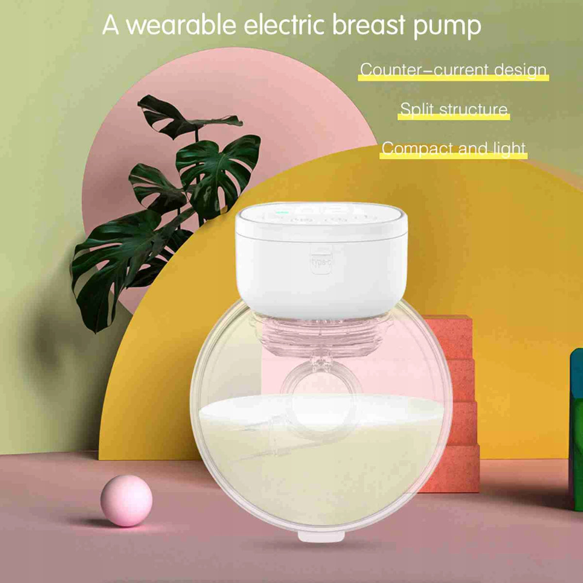 2PCS Hand Carrying Free Electric Breast Pump Quiet JM