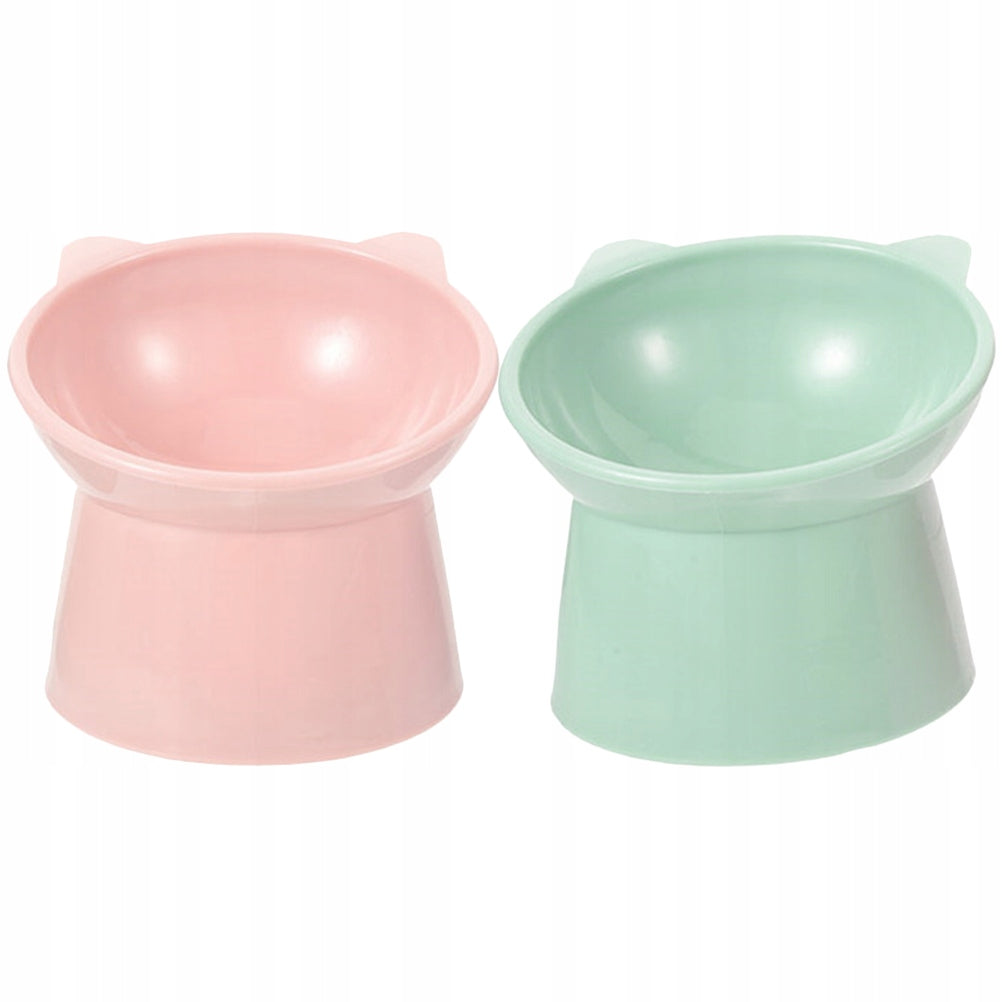 2Pcs Durable Elevated Cat Bowls with Tilted Design for Comfortable Feeding