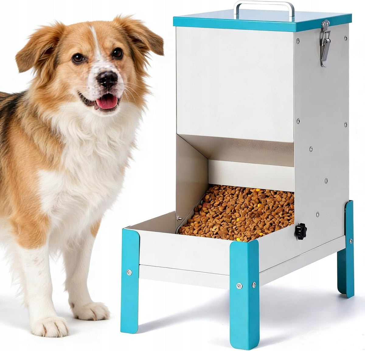 2X AUTOMATIC FEEDER 10L FOR DOG AND CAT METAL