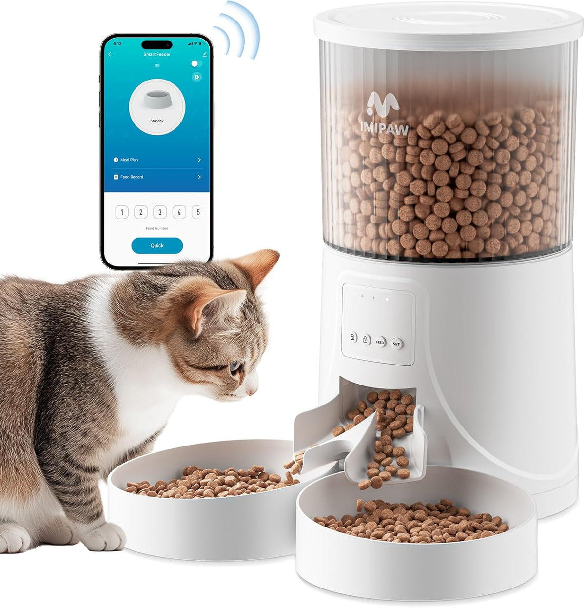 2X AUTOMATIC FEEDER 4L WIFI FOR 2 ANIMALS WITH APP