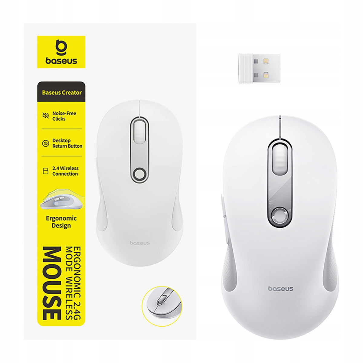 2X BASEUS MOUSE WIRELESS COMPUTER MOUSE QUIET OPTICAL USB 2.4GHz