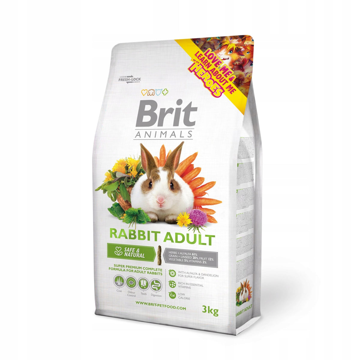 2X BRIT Animals Rabbit Adult Complete 3kg Brand Brit