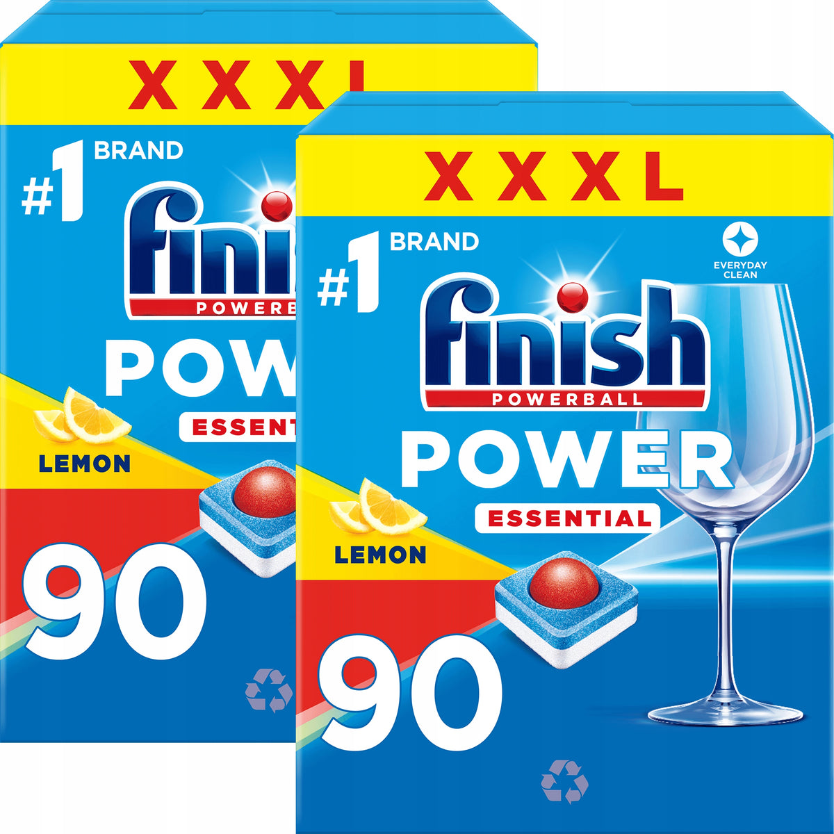 2X FINISH Dishwasher Tablets Power Essential 180 Pcs Lemon Citrus Scent