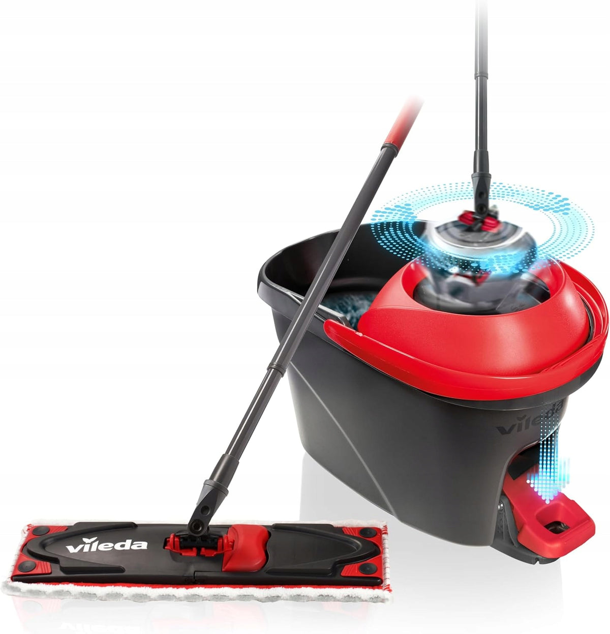2X FLAT MOP WITH ROTARY BUCKET TELESCOPIC MICROFIBER EXTRUSION SYSTEM