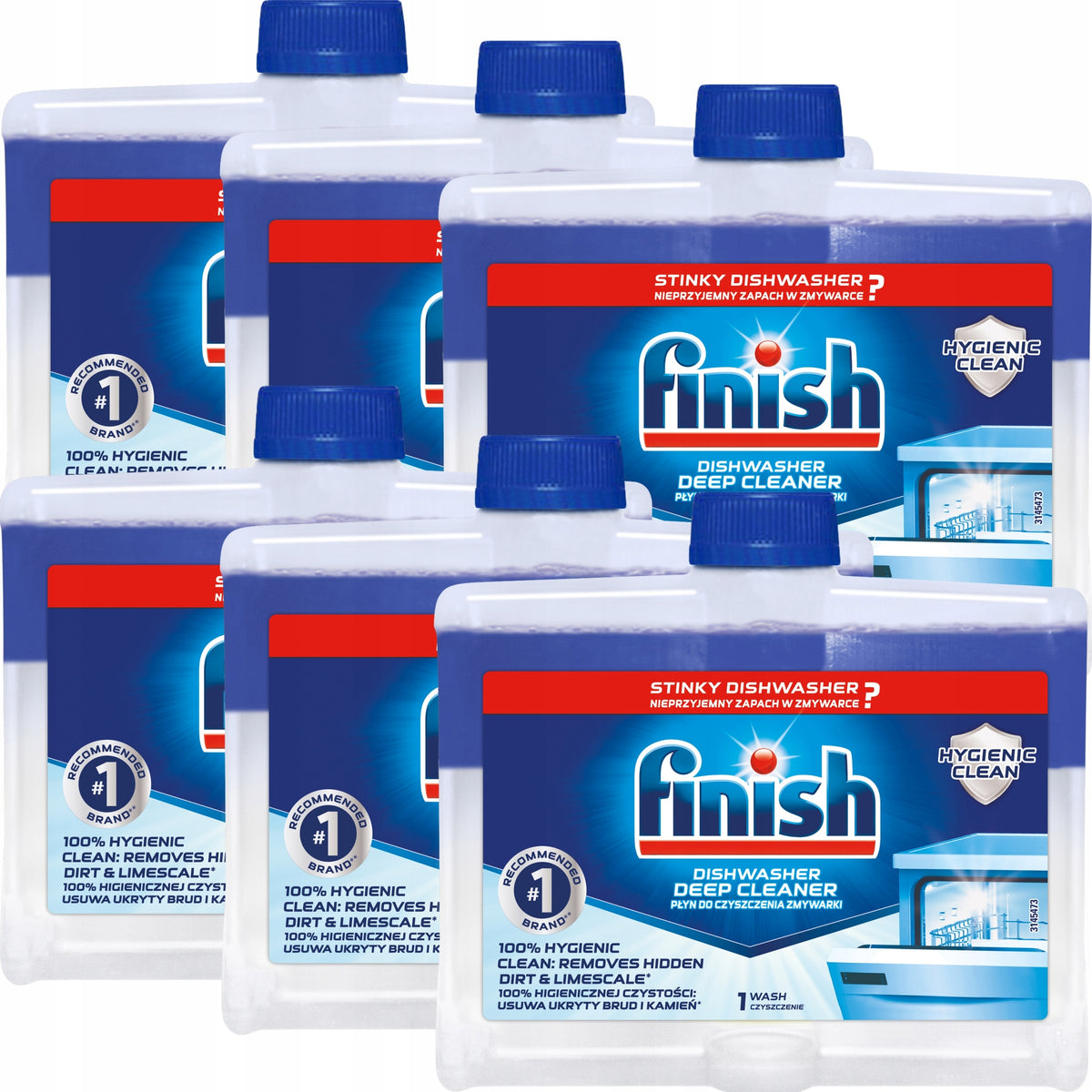 2X Finish Dishwasher Cleaner Set Lemon Scent 6x 250ml