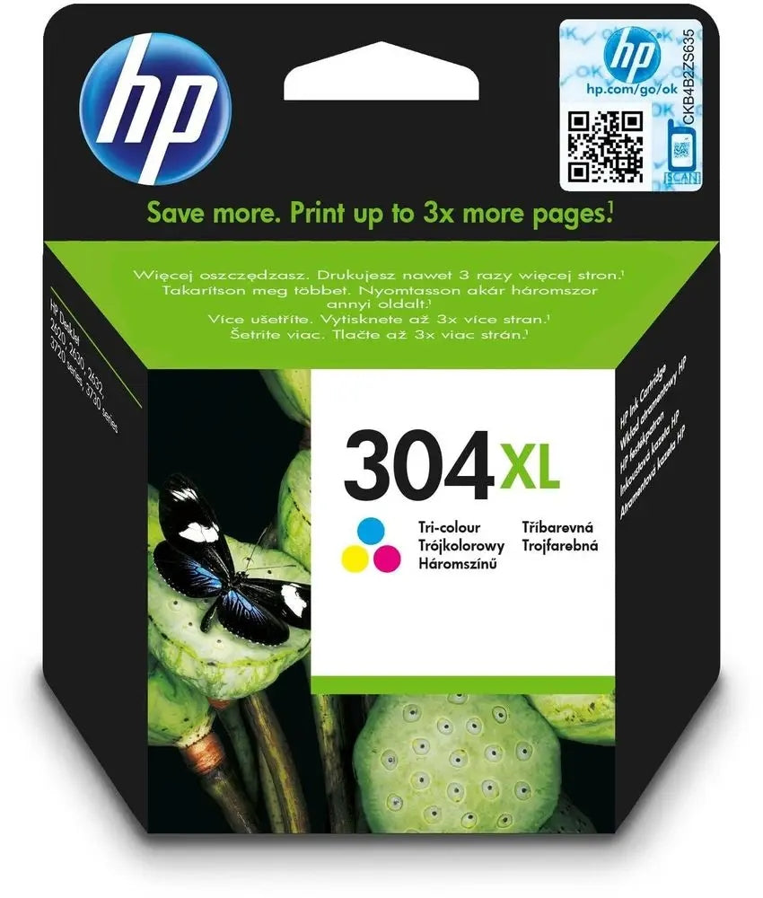 2X HP 304XL Tri-Color ink Color tri-color