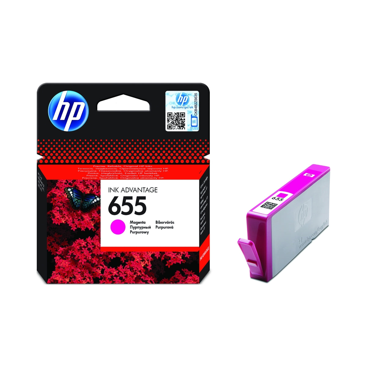 2X HP 655 Magenta ink