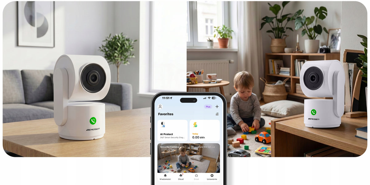 2X INDOOR CAMERA IP ROTATING 3MP WI-FI TUYA HOME NANNY TRACKING RUC Brand Berdsen