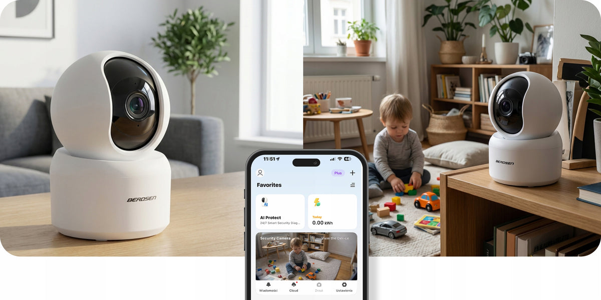 2X INDOOR CAMERA IP ROTATING 3MP WI-FI TUYA NANNY HOME TRACKING RUC Brand Berdsen