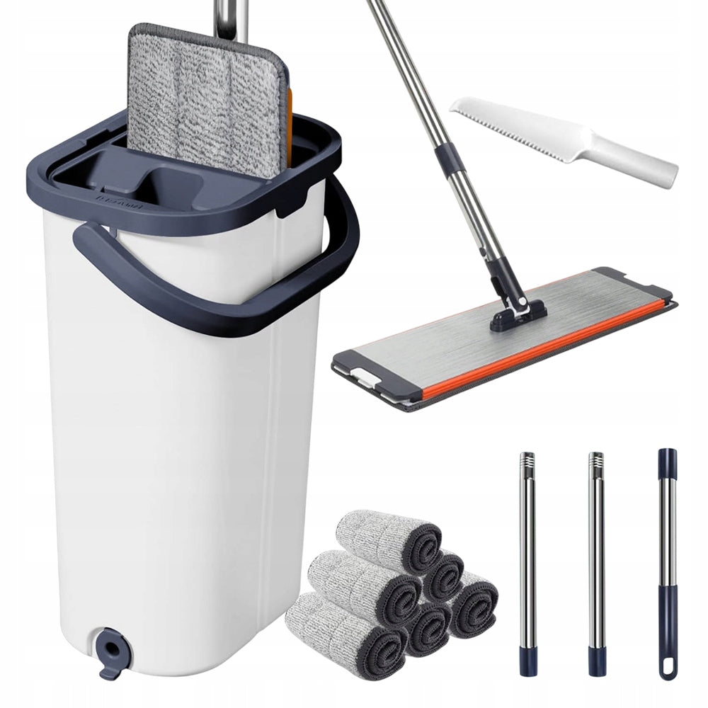 2X INTENSE FLAT 360° ROTARY MOP WITH EXTRUSION BUCKET AND 6 CLOTHS