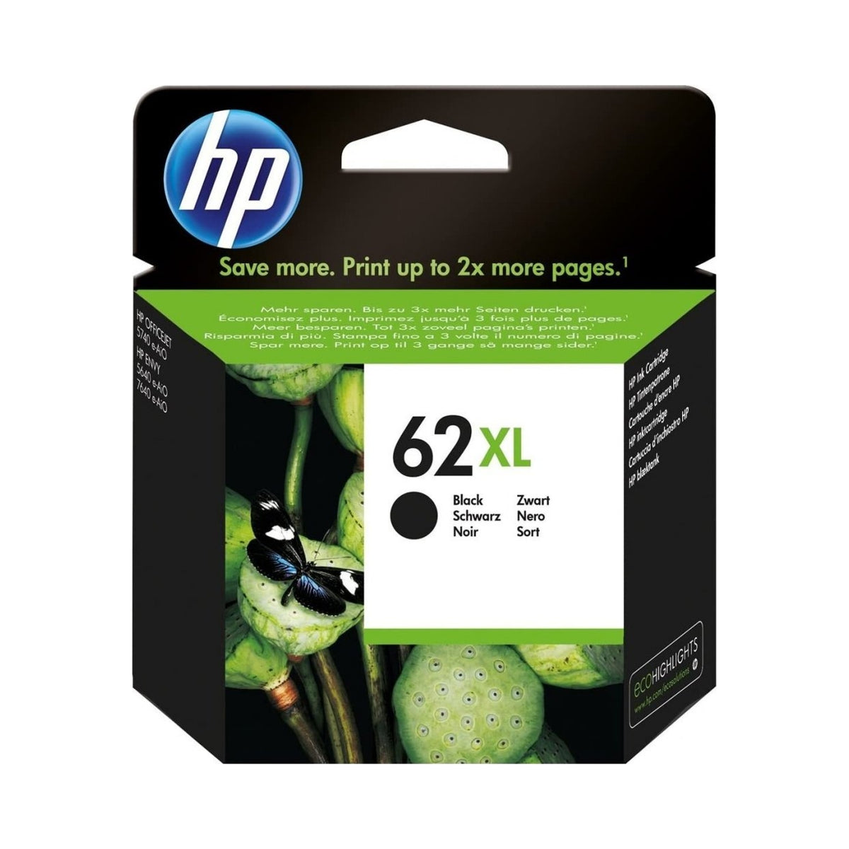 2X Ink HP 62XL Black