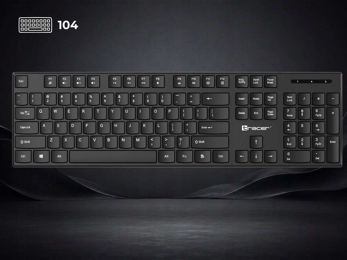 2X Keyboard and Wireless Mouse USB Office Kit for Computer 1600 DPI Manufacturer Tracer