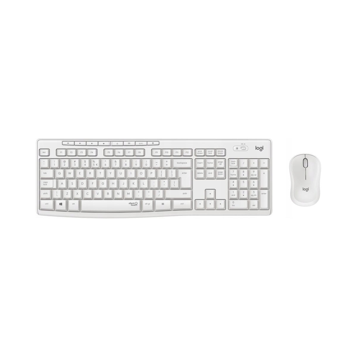 2X Keyboard and mouse set Logitech MK295 Silent Wireless white