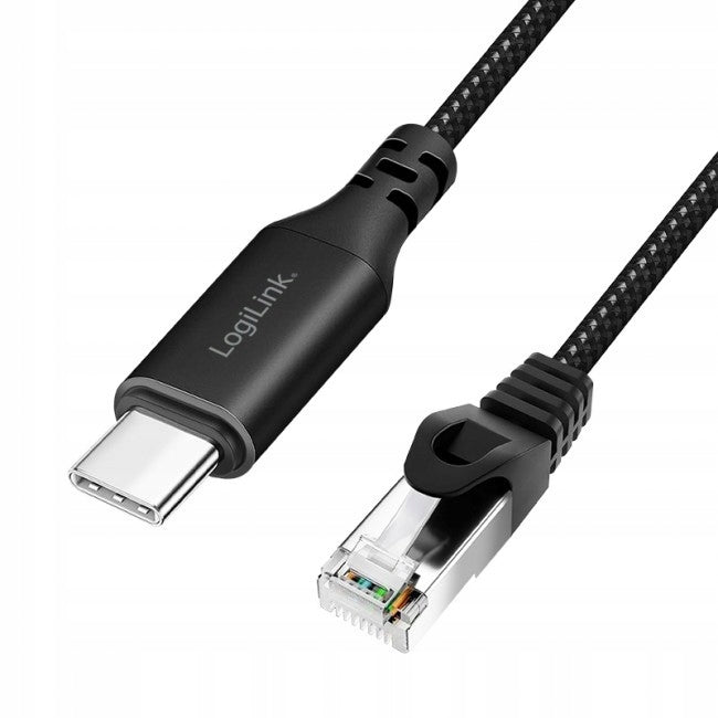 2X LogiLink CU0417 Ethernet USB 3.2, C/M to RJ45/M adapter cable, active