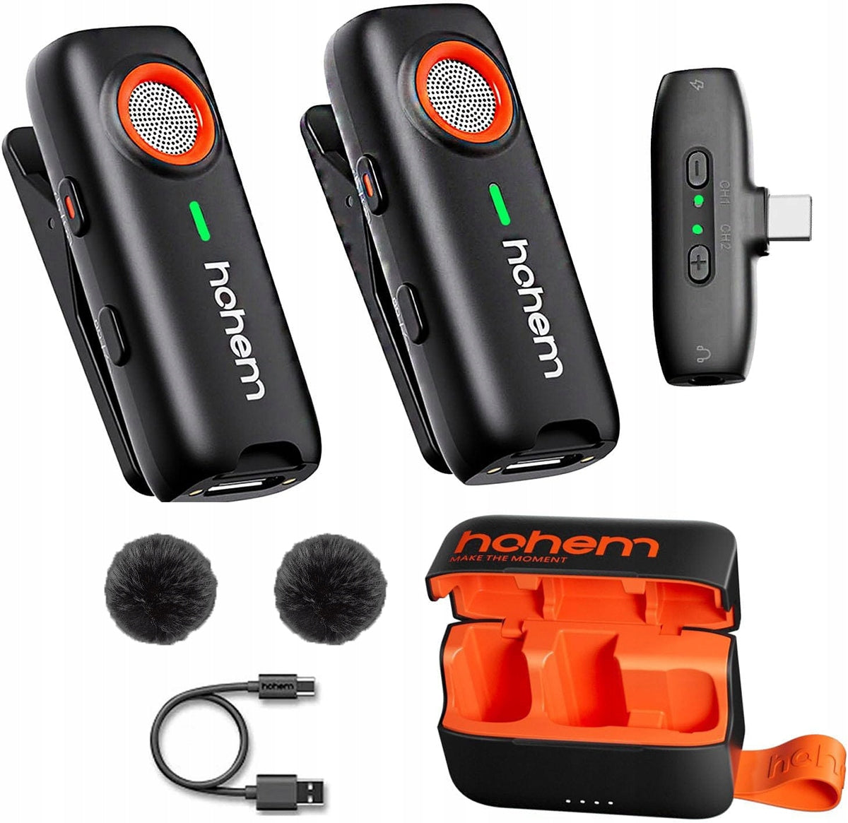 2X Microphone Hohem MIC-01 (2 TX + 1 RX) Lightning