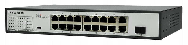 2X PoE Switch 16-Port PS162-185 Vidos One