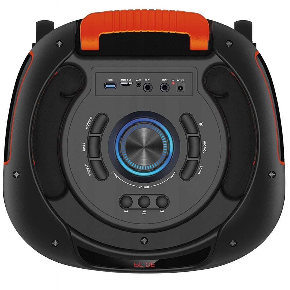 2X Portable speaker LTC wireless Bluetooth black 600W with microphones