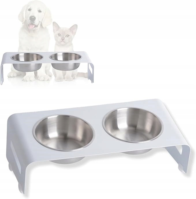 2X RAISED BOWL 320ML WHITE FOOD RACK FOR CATS AND SMALL DOGS EAN (GTIN) 735854973445