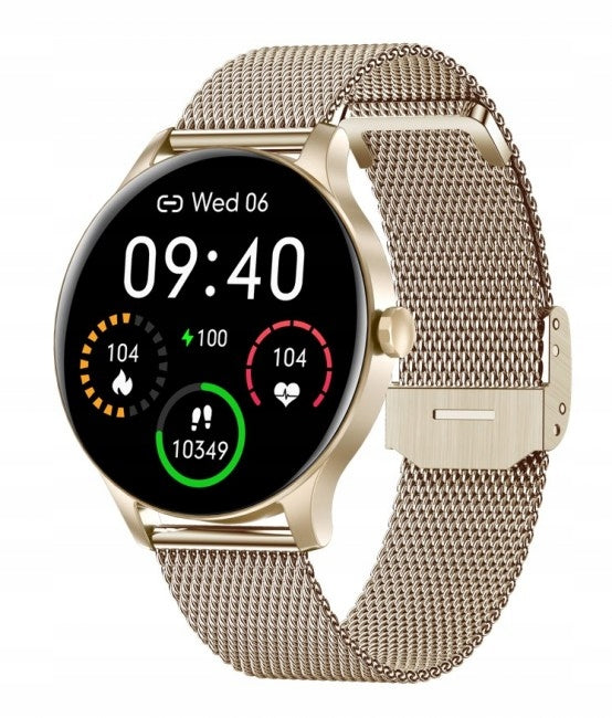 2X SMARTWATCH WOMEN'S WATCH GARETT CLASSY GOLD WATERPROOF BRACELET