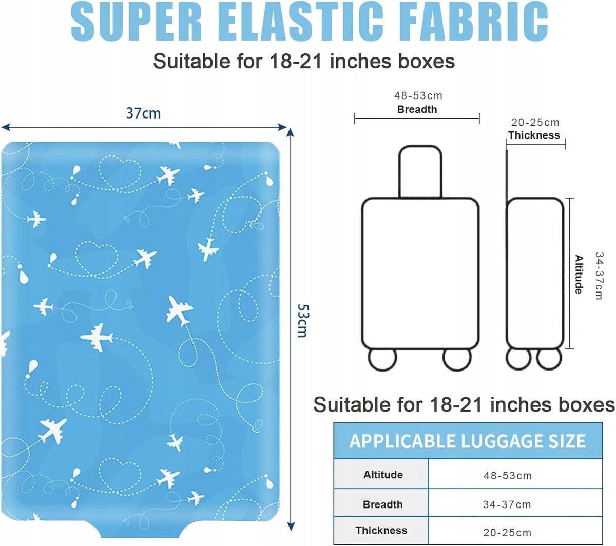2X SUITCASE COVER FLEXIBLE 56-65 CM PROTECTIVE Color multicolor