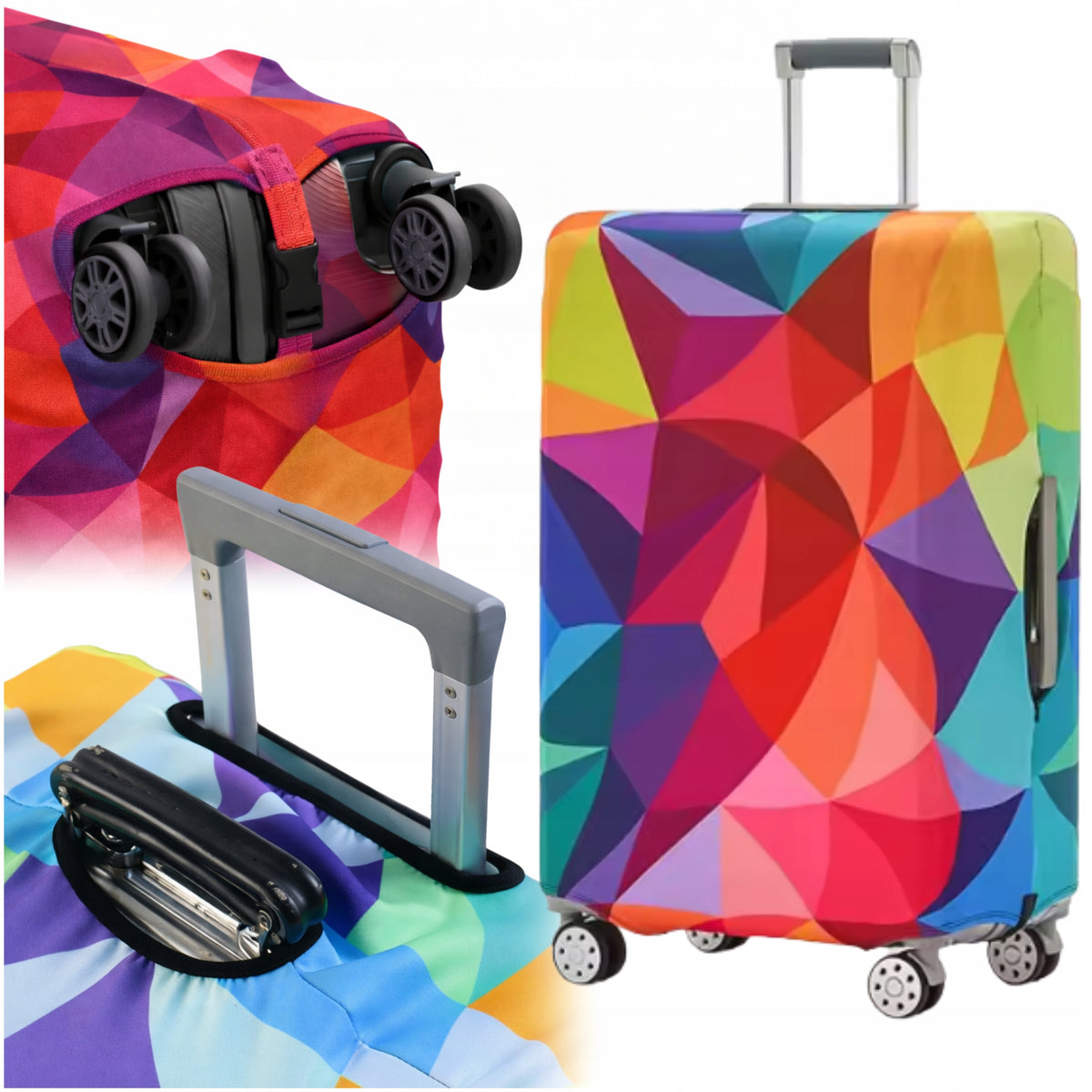 2X TRAVEL SUITCASE COVER PROTECTIVE LUGGAGE FLEXIBLE CASE COLORFUL L