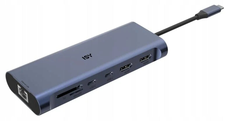 2X USB-C Multiport Adapter ISY IAD-1030 12in1 + Power Function Silver