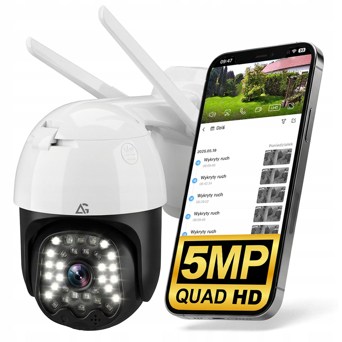 2X WIFI IP ROTATING OUTDOOR CAMERA 4X ZOOM 5MPx 2K + MOUNTING KIT
