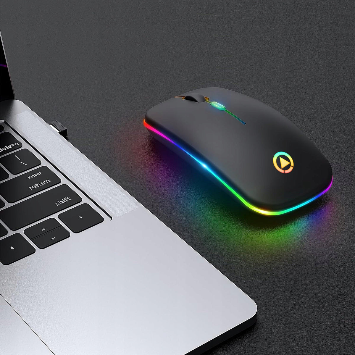2X WIRELESS MOUSE QUIET BACKLIT RGB CLICKLESS BLUETOOTH FOR LAPT Manufacturer BG