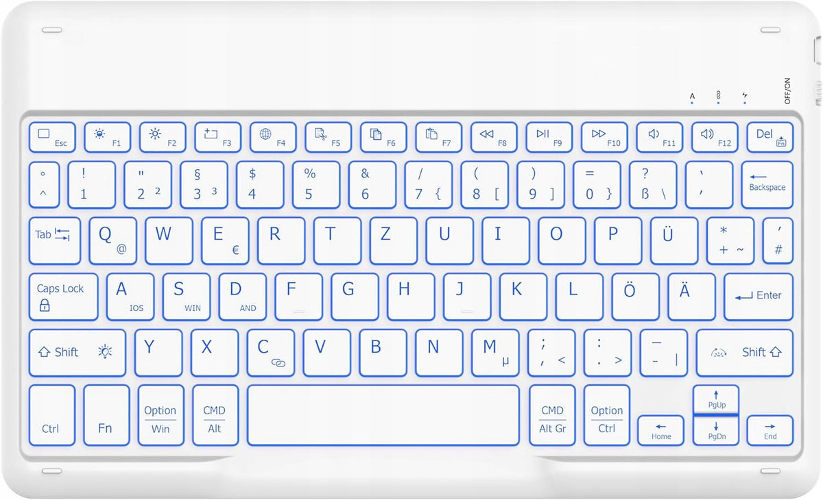 2X Wireless Bluetooth Keyboard PC/ IOS/ Android/ Mac OS QWERTZ White