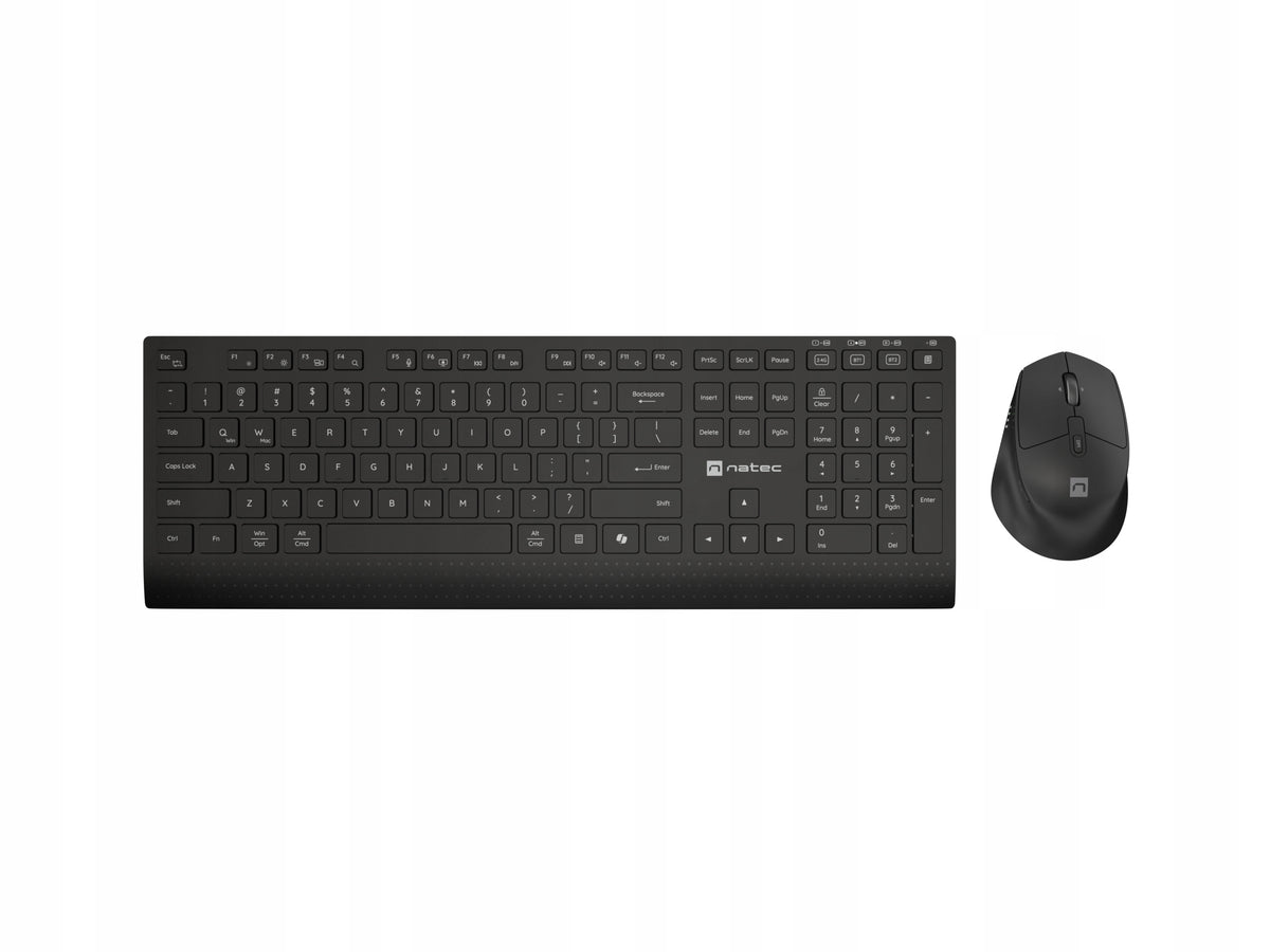2X Wireless Kit 2in1 Natec Stingray 2 Keyboard + Mouse US Tilt Whee